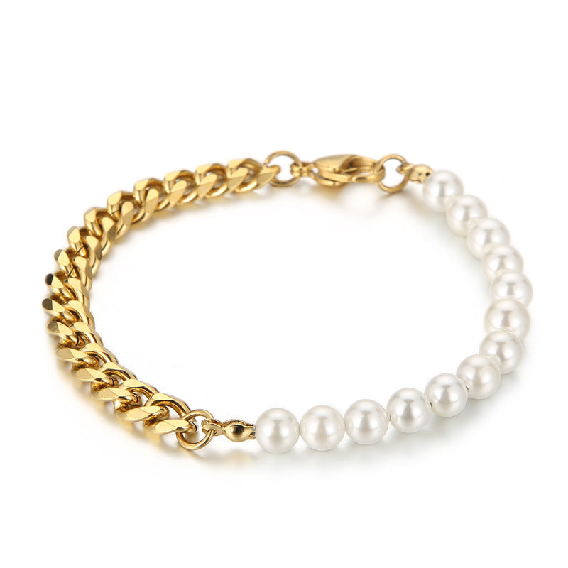 Wholesale Stitched Pearl Clavicle Gold Plated Necklaces